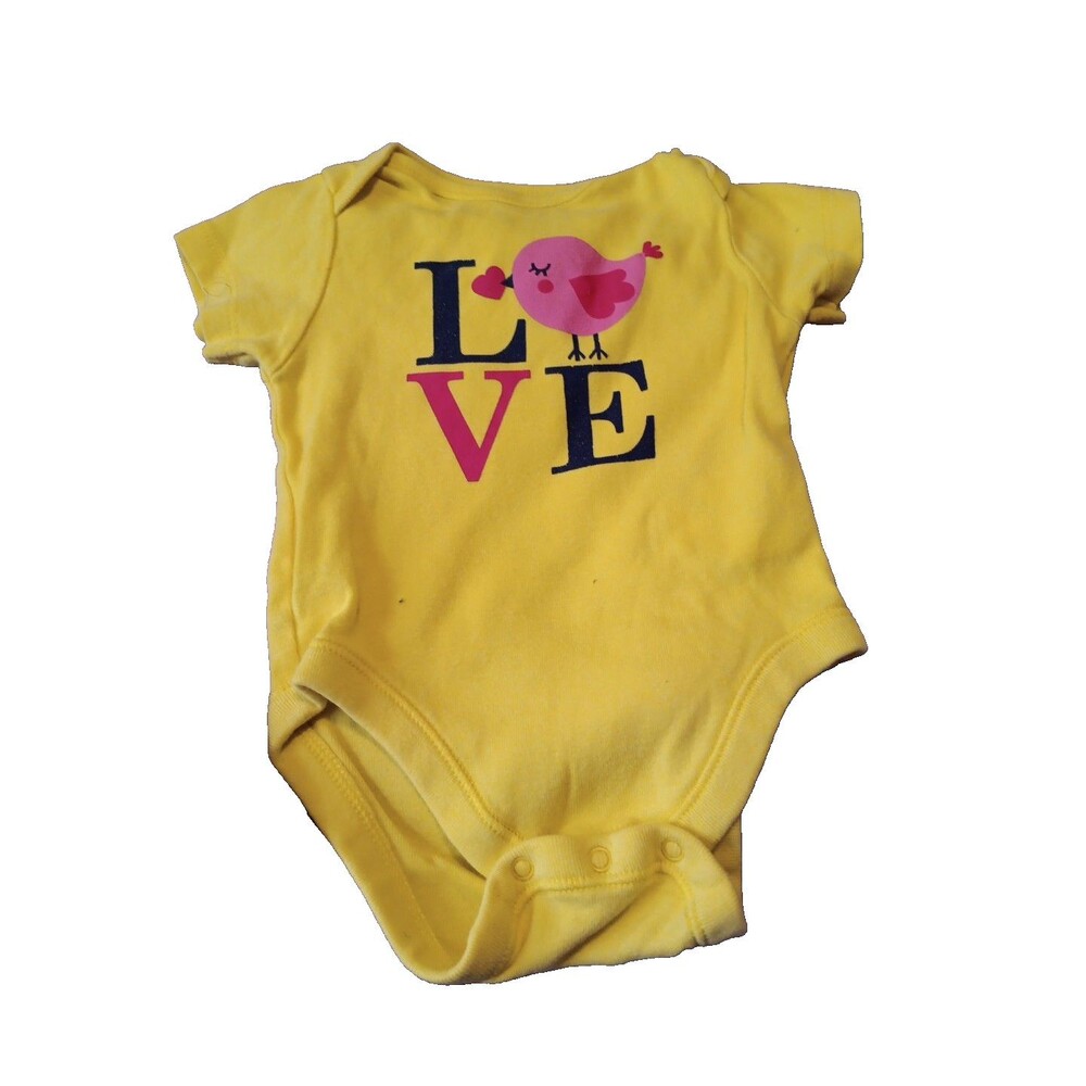 Old Navy Girls 0-3 Love Yellow Snap Bottom